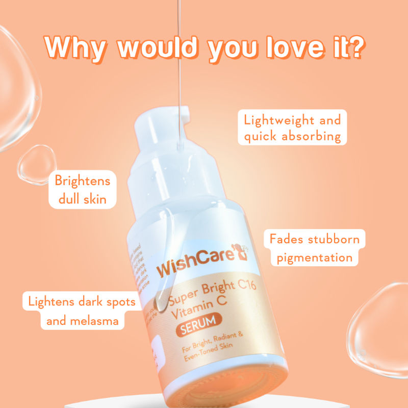 Super Bright C16 Vitamin C Face Serum for Glowing Skin- Reduces Pigmentation & Dark Spots