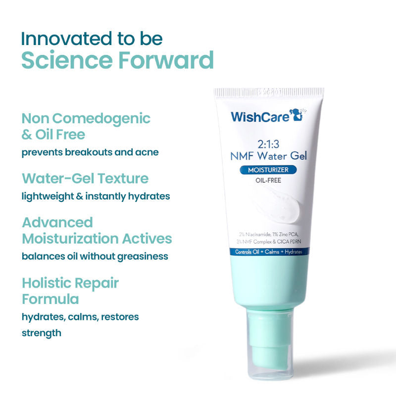 2:1:3 NMF Oil Free Water Gel Moisturizer for Oily & Acne Prone Skin with Niacinamide & Cica