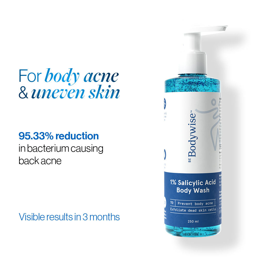 1% Salicylic Acid Body Wash, Treats Body Acne & Strawberry Skin - Exfoliating Shower Gel - 250ml
