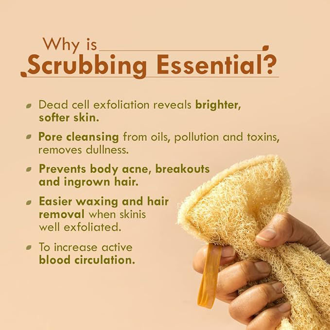 Natural Sun Dried Bath Loofah Scrubber for Smooth & Glowing Skin (1pcs)