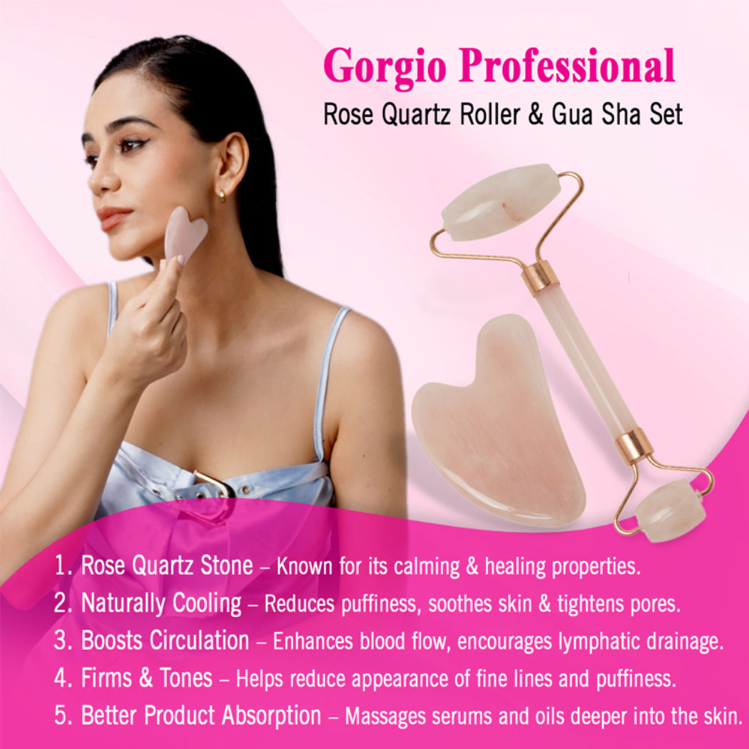 Jade Roller + Guasha Set (Colour /Shape May Vary)