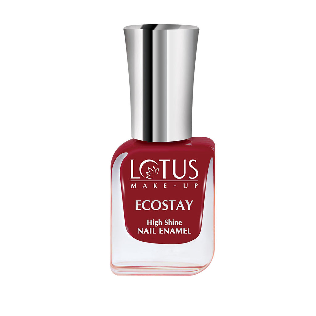 Lotus Make-Up Ecostay Nail Enamel Maroon Love, Easy to Apply & Glossy Finish - Maroon Love