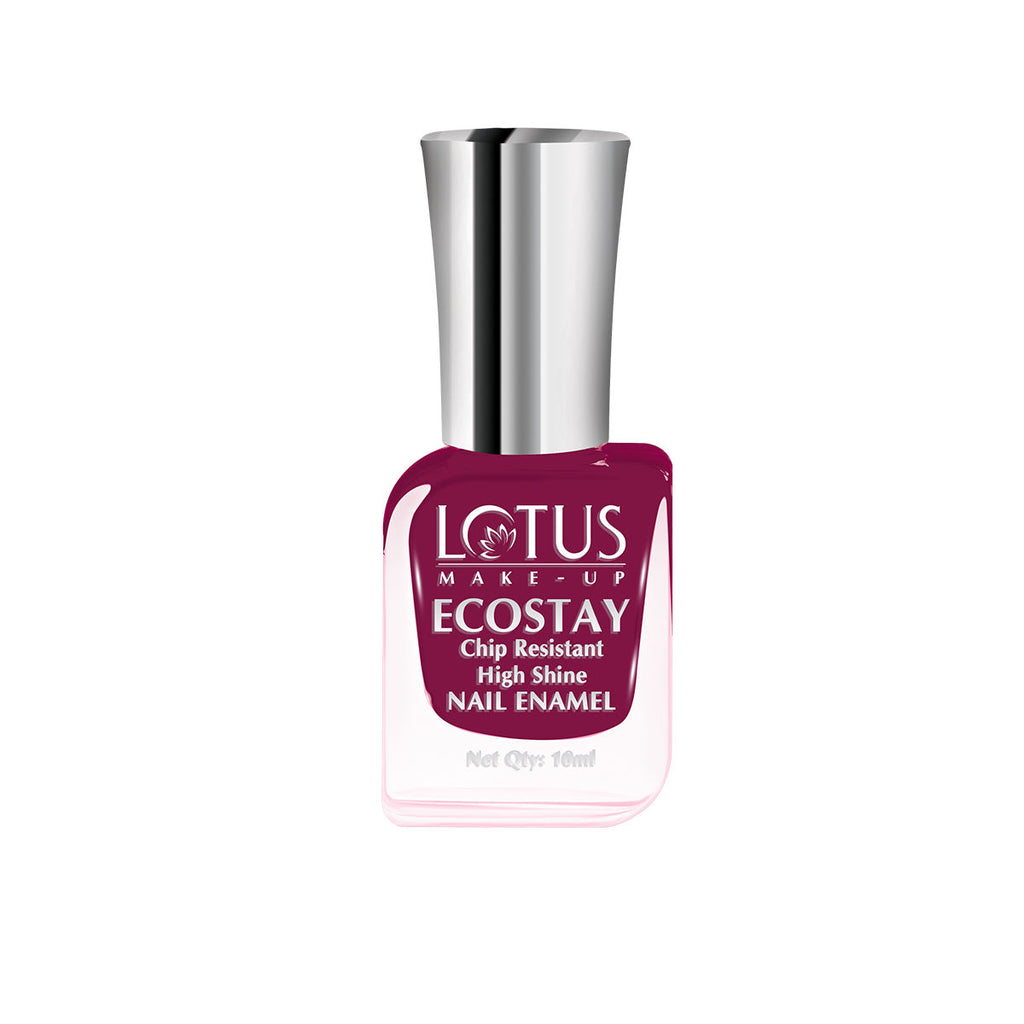 Lotus Make-Up Ecostay Nail Enamel Maroon Love, Easy to Apply & Glossy Finish - Berry Wine