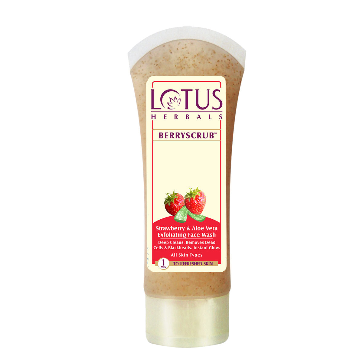 Berryscrub Strawberry & Aloe Vera Exfoliating Face Wash, Blackhead Removal