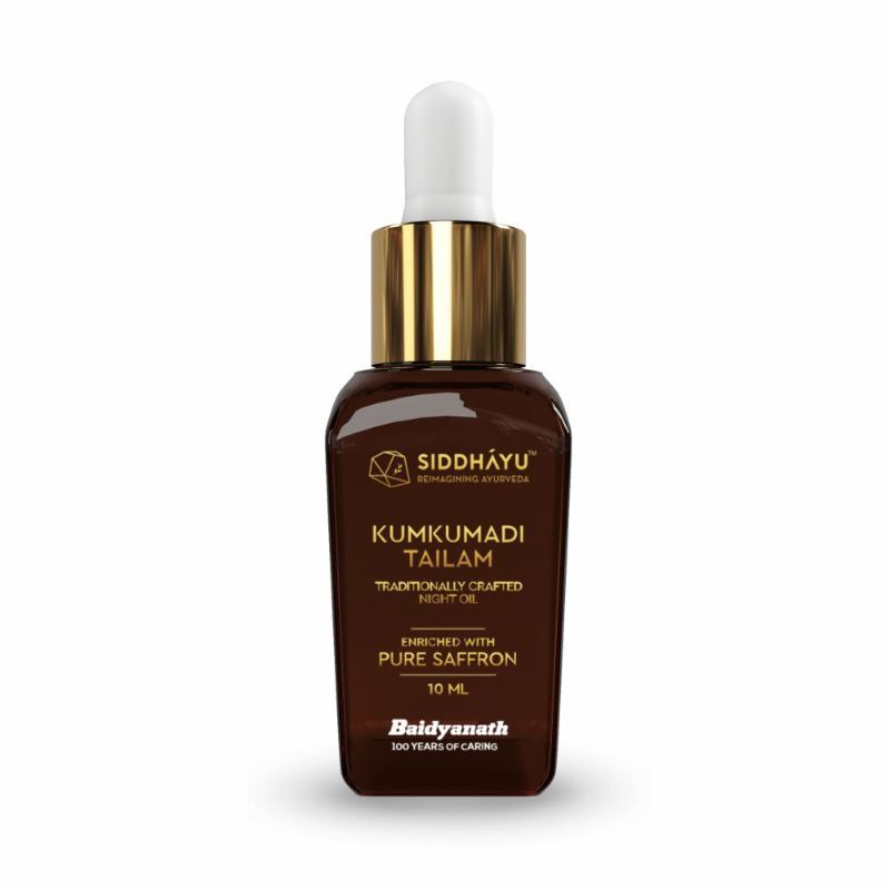 Kumkumadi Tailam Midnight Face Oil - Premium Kashmiri Saffron - Reduce wrinkles
