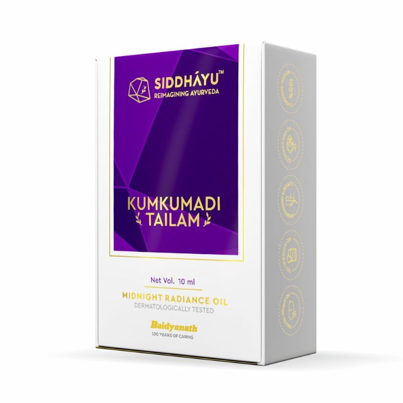 Kumkumadi Tailam Midnight Face Oil - Premium Kashmiri Saffron - Reduce wrinkles