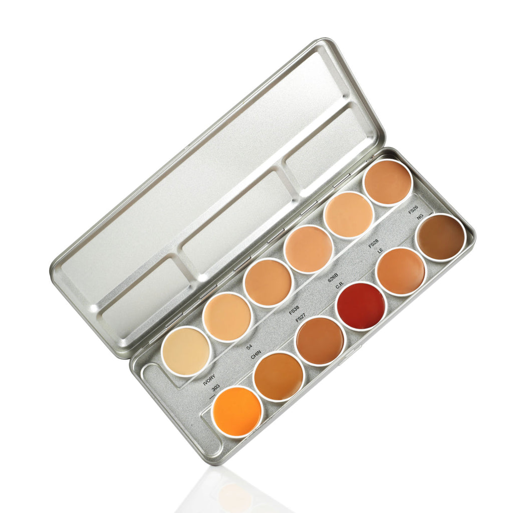 12 Colour Shades Palette For Face Makeup Matte Finish - Multicolor