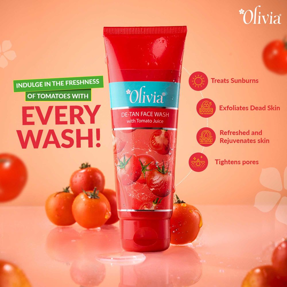 De-Tan Face Wash – With Tomato Juice for Clear, Bright & Even-Toned Skin