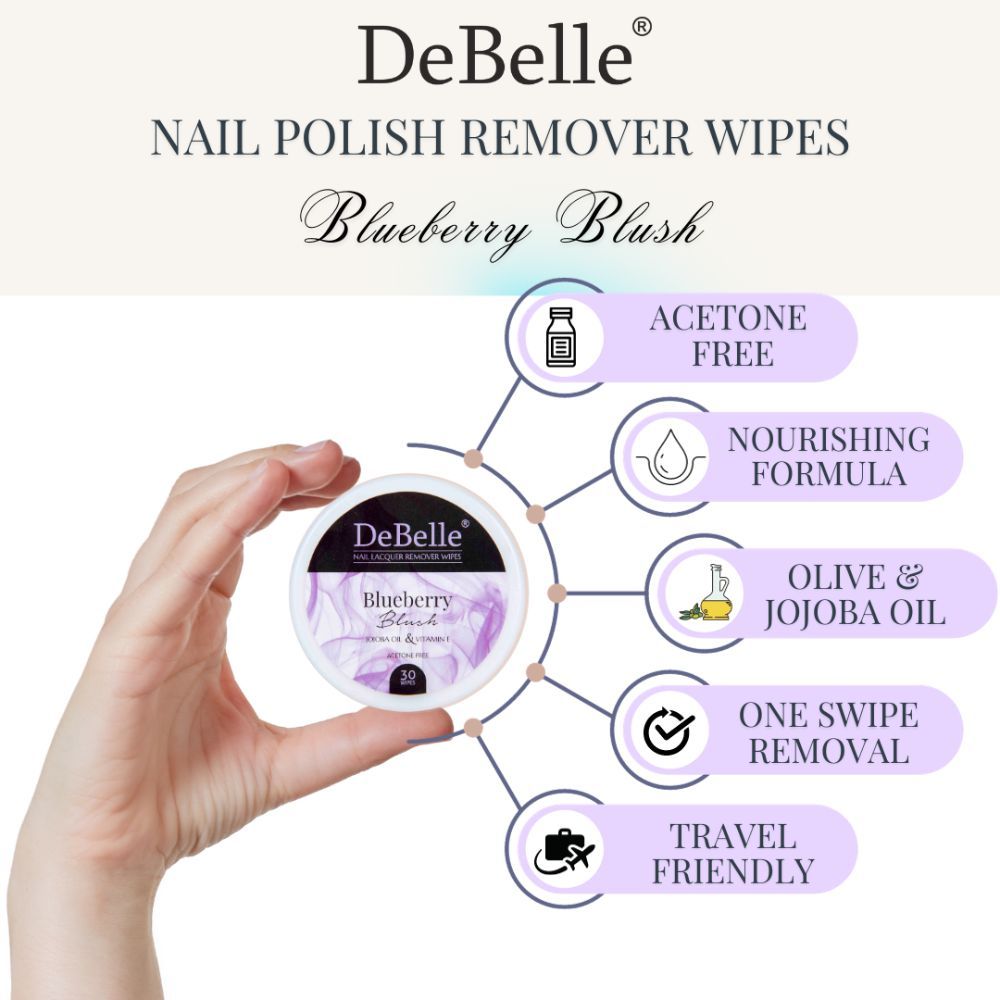 Nail Lacquer Remover Wipes - Blueberry Blush