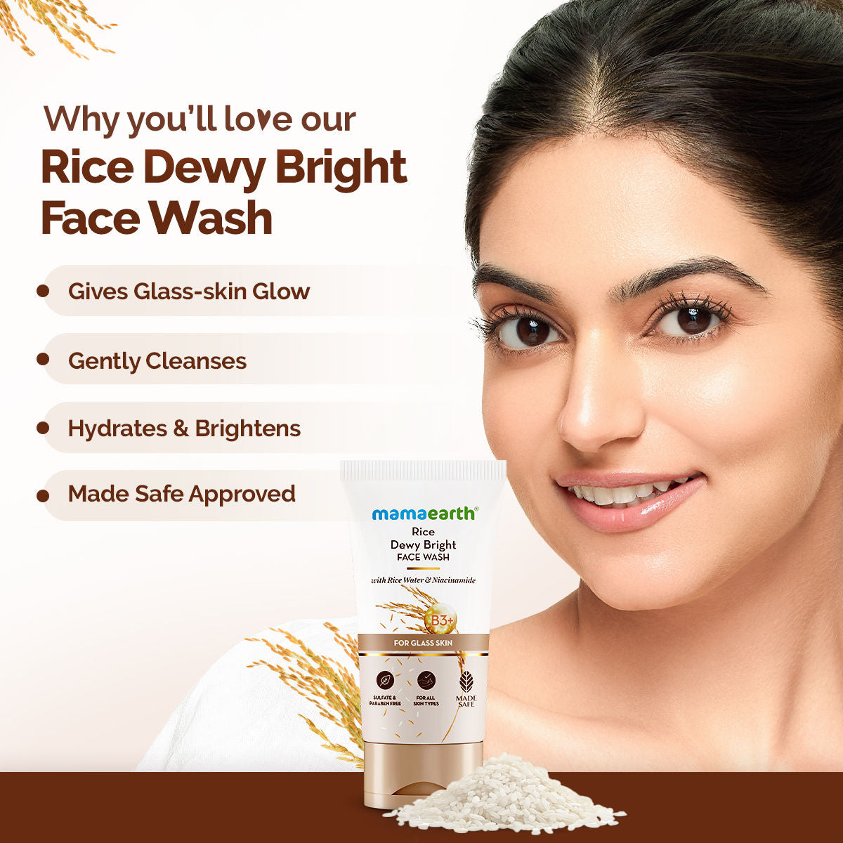 Rice Face Wash With Rice Water & Niacinamide for Glass Skin