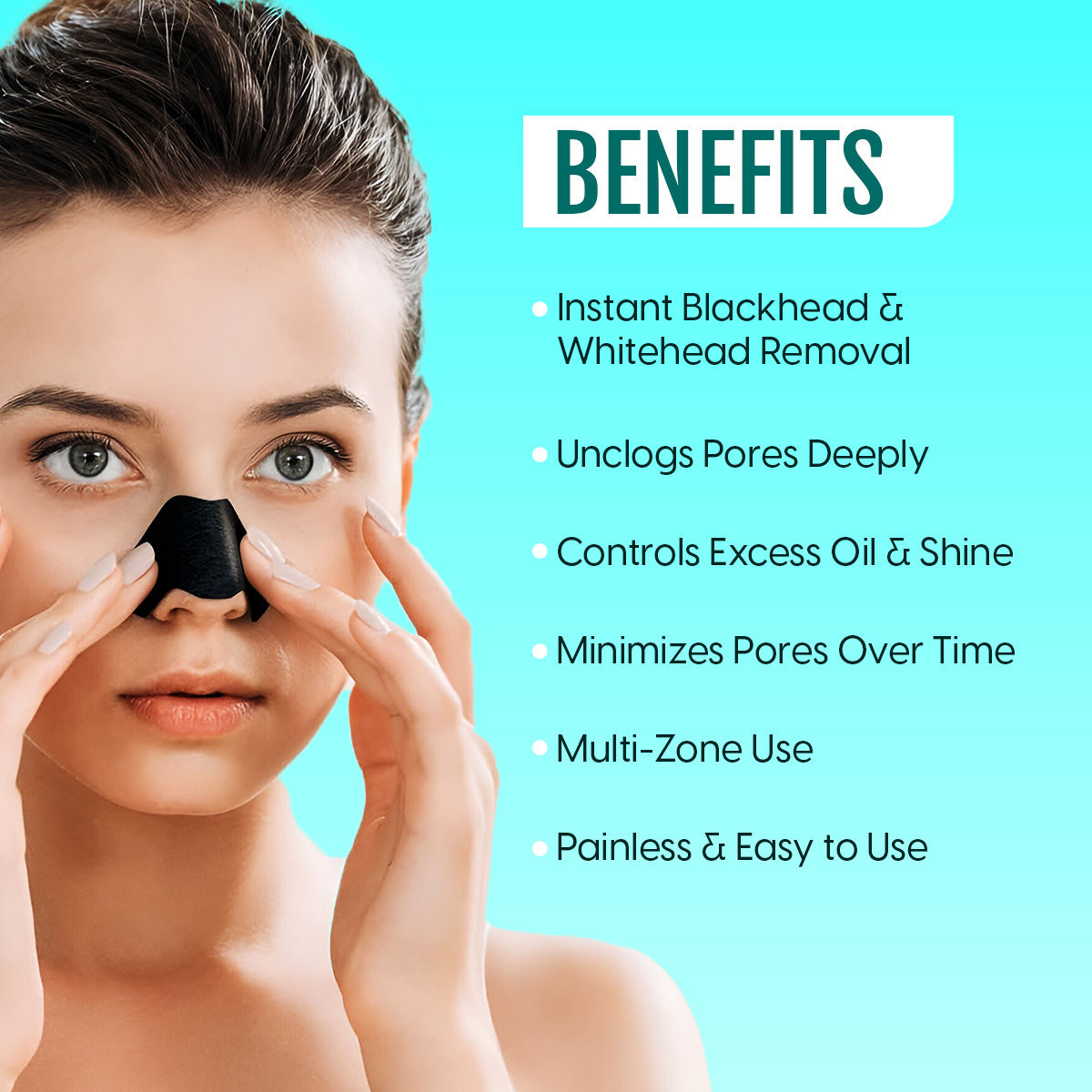 Blackhead Remover Nose Strips - Charcoal Pore Cleansing for Nose, Forehead & Chin