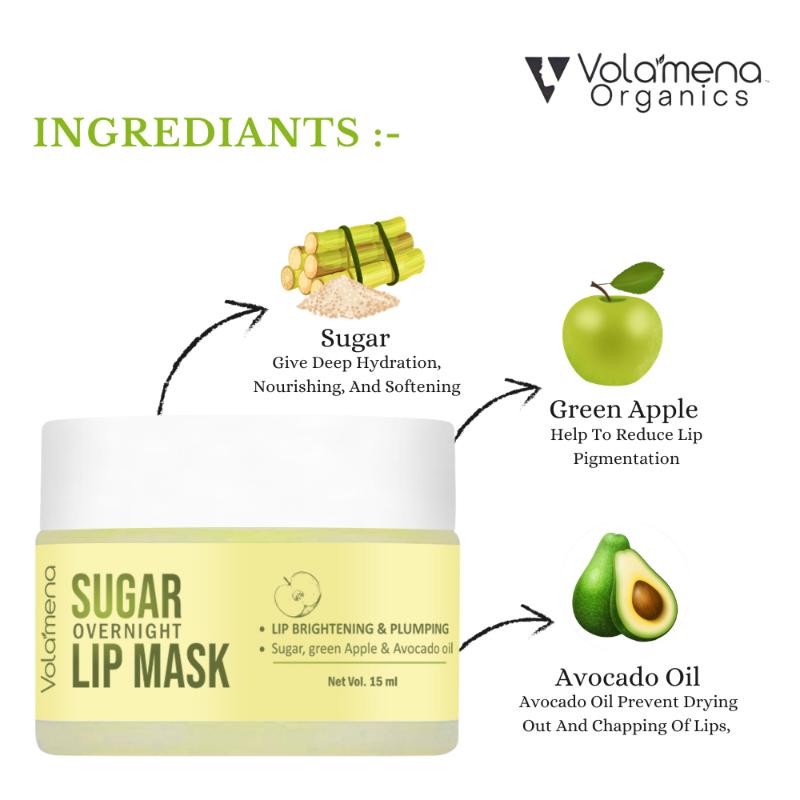 Overnight Lip Mask With Sugar, Green Apple Extract & Avocado Oil