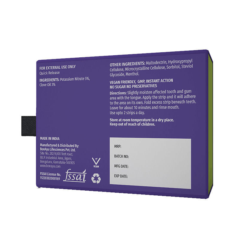 Sensitivity Strips reduces Dental Sensitivity with Natural Menthol and clove oil
