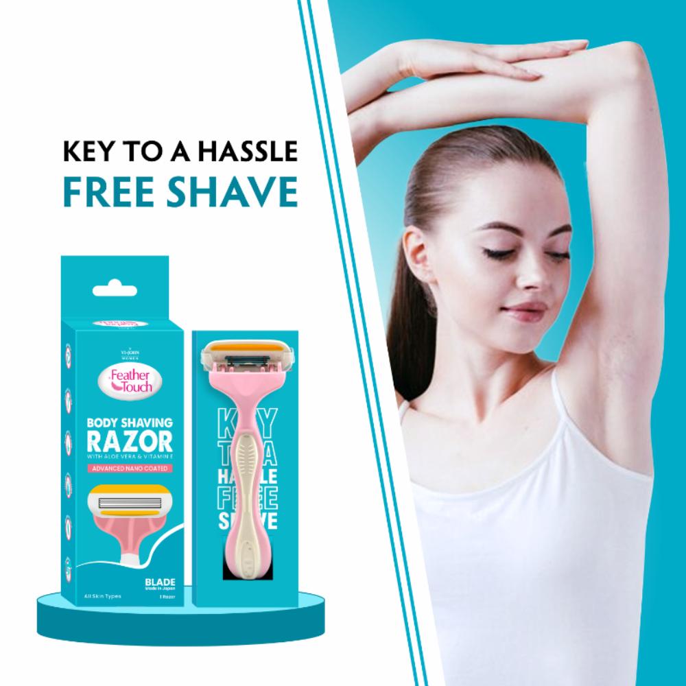 Feather Touch Body Shaving Razor Coted With Aloevera & Vitamin E Advance Nano Coated
