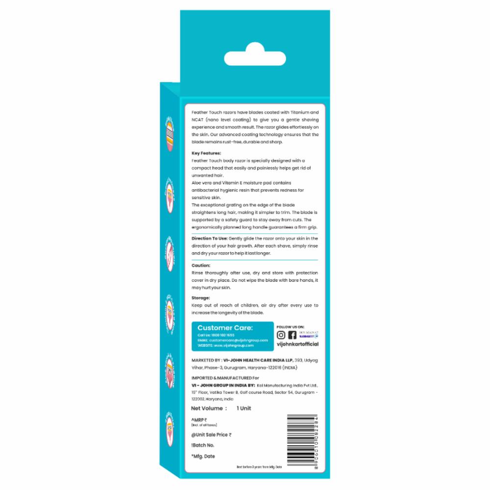 Feather Touch Body Shaving Razor Coted With Aloevera & Vitamin E Advance Nano Coated