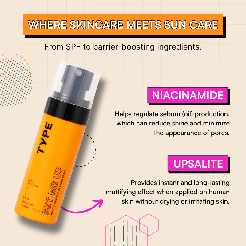 Mattifying Setting Spray SPF 35 PA+++ Face Makeup 12Hr Set For Oily Skin