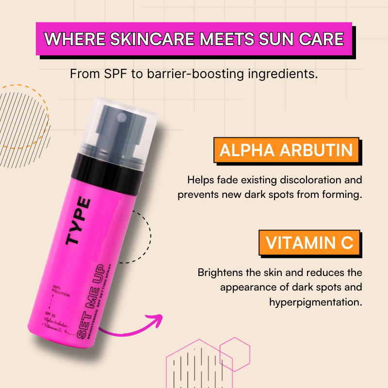 Brightening Setting Spray SPF 35 PA+++ Face Makeup 12Hr Set Vit C Glow