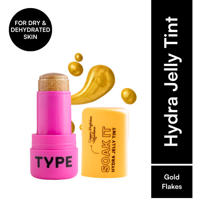 Soak It Hydra Jelly Tint with Squalane For Cheeks, Lips And Eyes - Gold Flakes 90