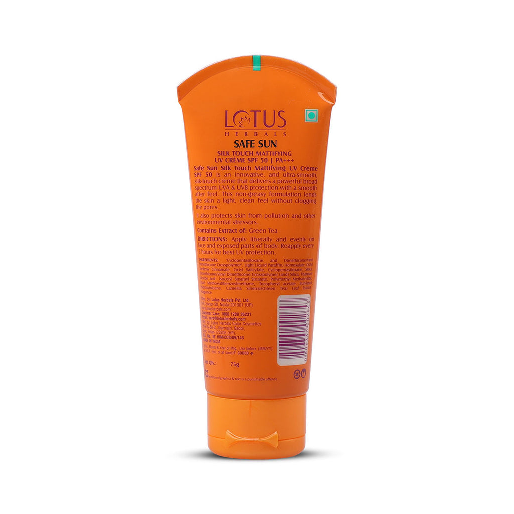 Safe Sun Silk Touch Mattifying UV Cream Sunscreen, SPF 50 PA+++, 75g