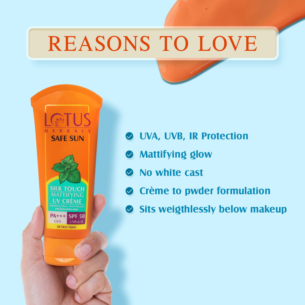 Safe Sun Silk Touch Mattifying UV Cream Sunscreen, SPF 50 PA+++, 75g
