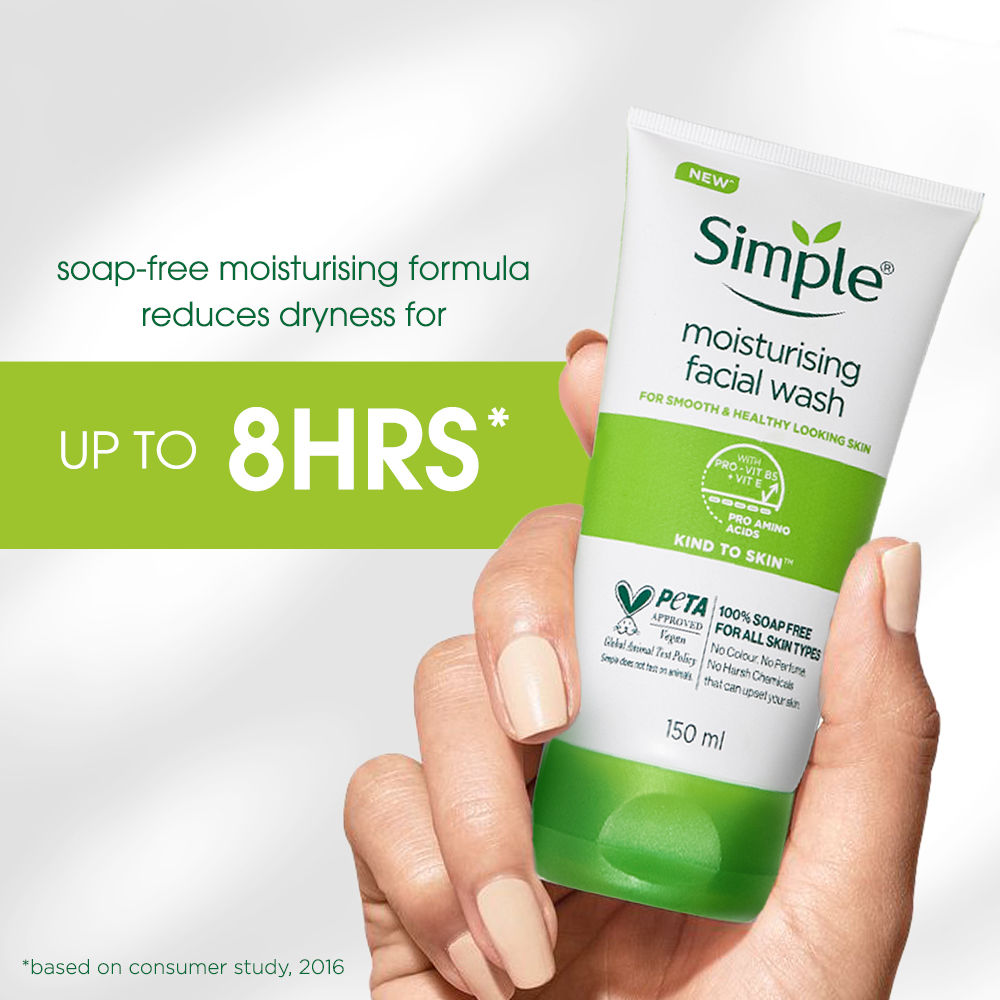 Kind To Skin Moisturising Facial Wash, Reduces Dryness with Panthenol for Dry Skin