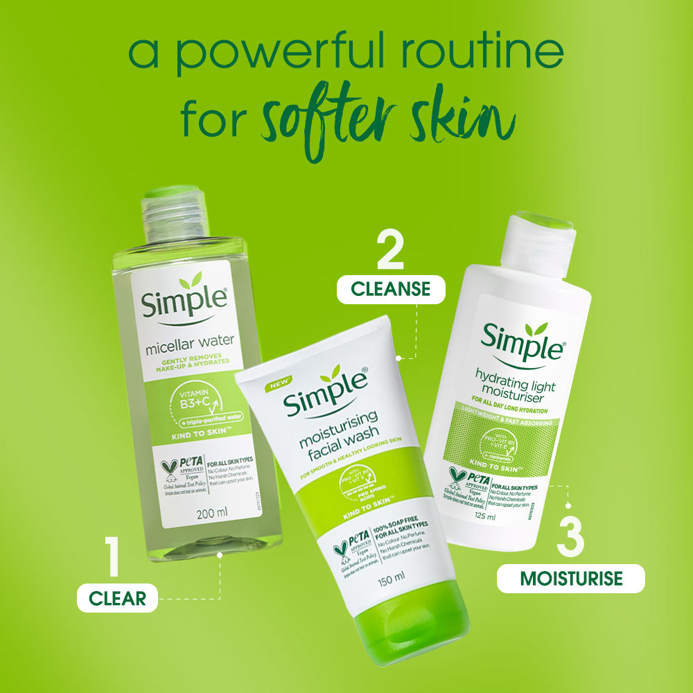 Kind To Skin Moisturising Facial Wash, Reduces Dryness with Panthenol for Dry Skin