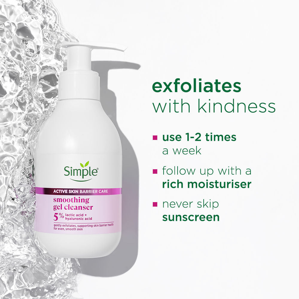 Active Skin Barrier Care with 5% AHA, Gel Cleanser for Gentle Exfoliation