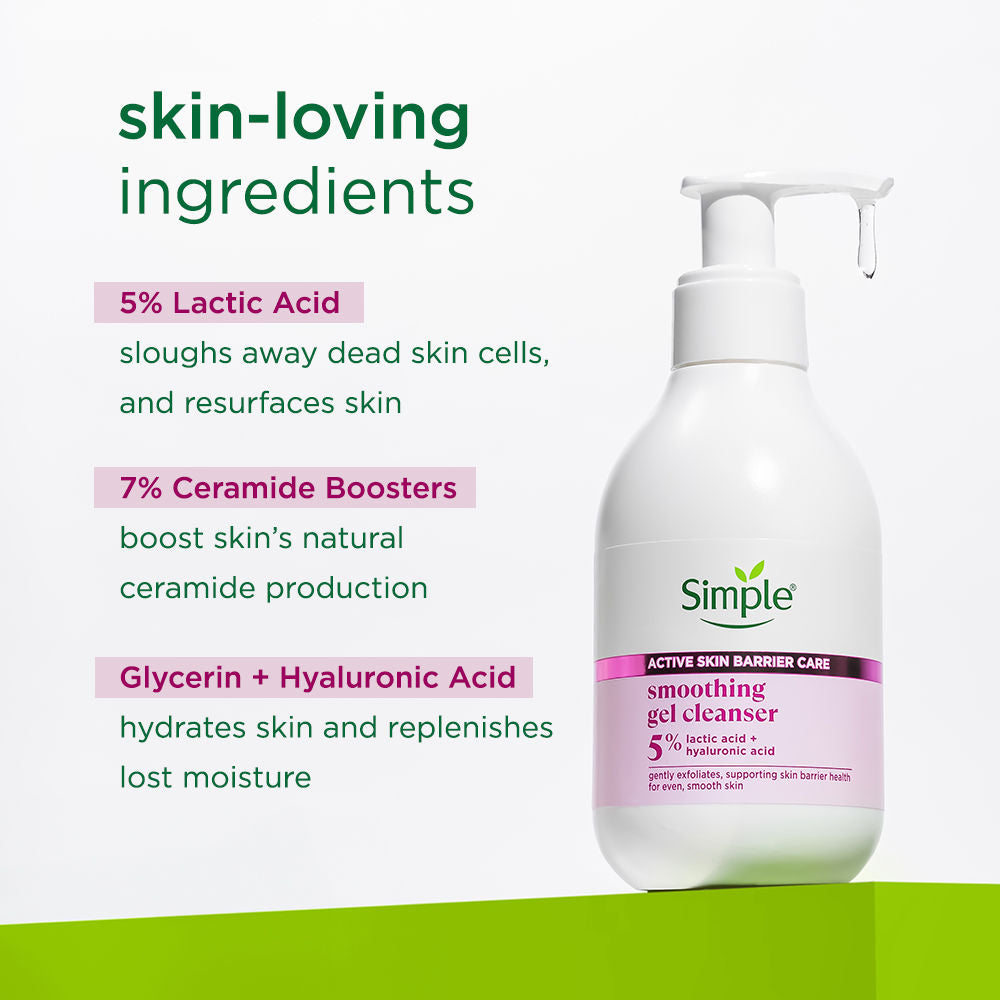 Active Skin Barrier Care with 5% AHA, Gel Cleanser for Gentle Exfoliation