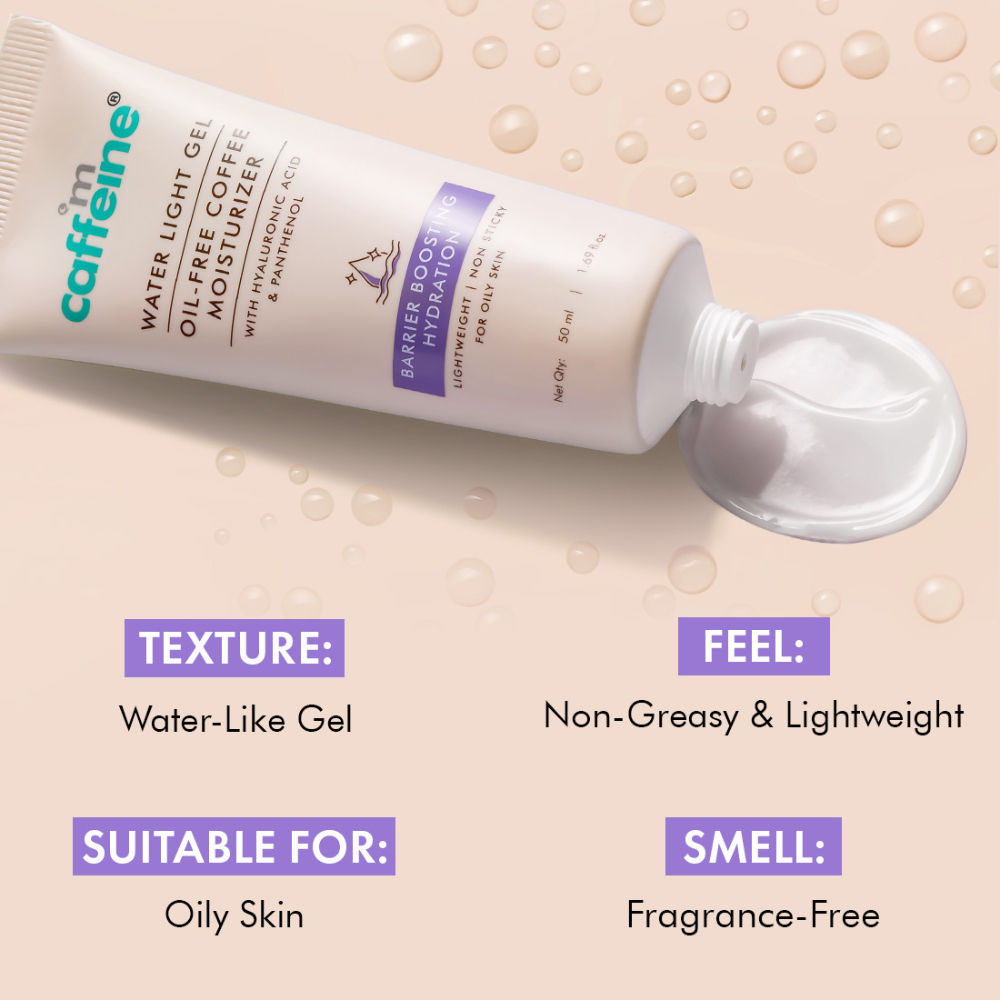 Oil-Free Coffee Face Moisturizer Gel with Hyaluronic Acid & Pro-Vit B5 for Deep Hydration