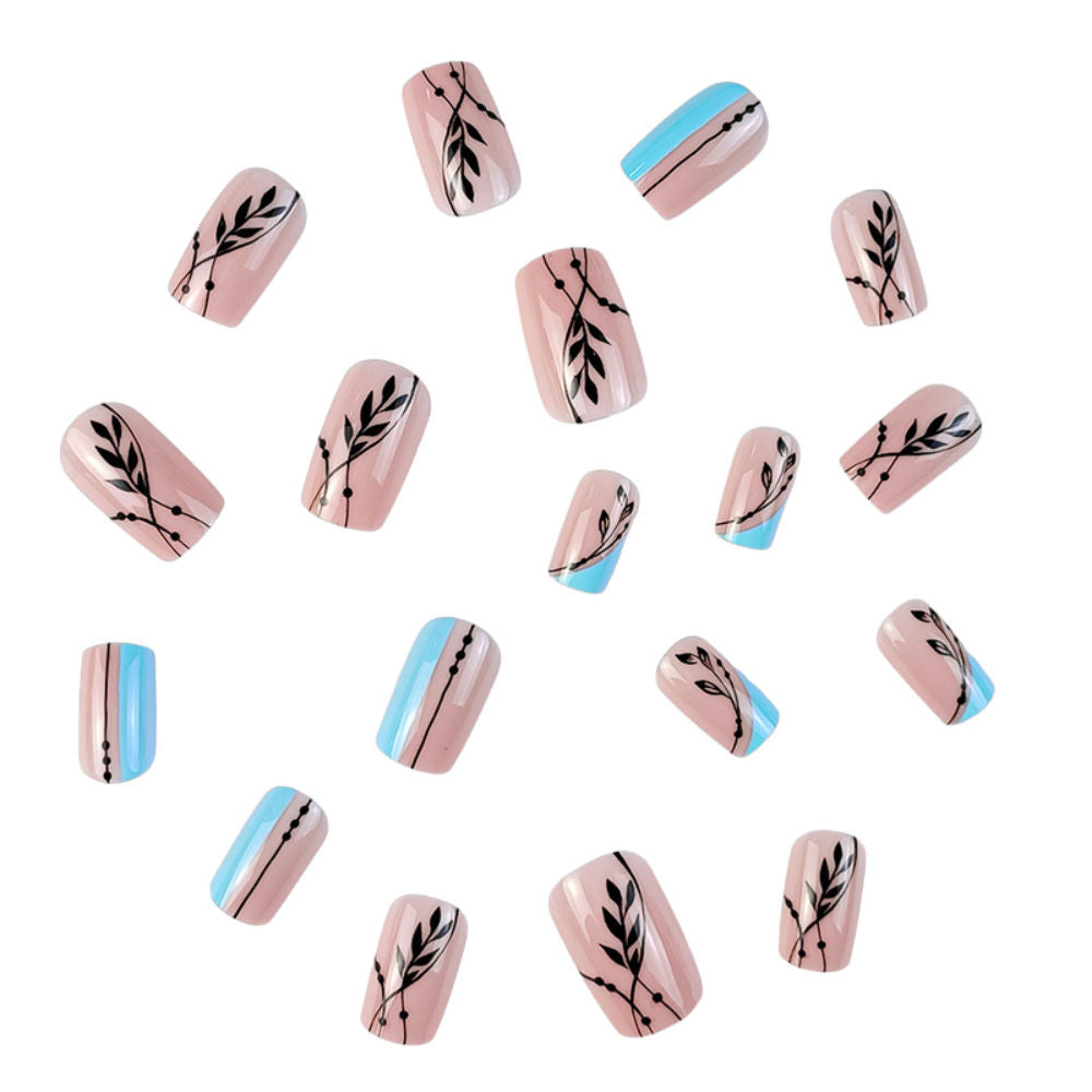 Black Leaves Design With Pink & Black Color