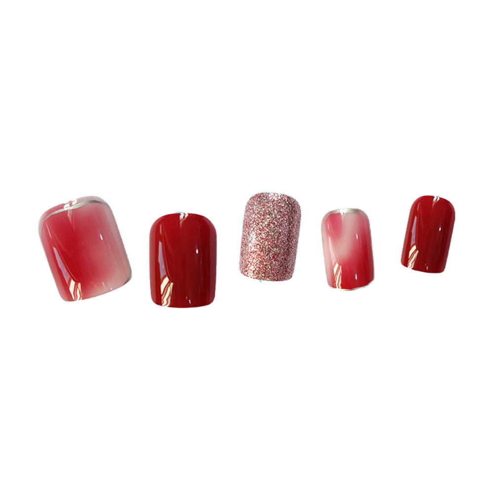 Glossy Red & Pink Color With Glitter Design