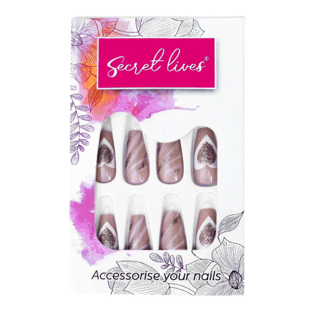 Light Pink With Heart Design & Pink Glitters