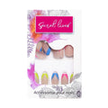 Designer Matte Ombre Skin Color With Lemon Pink & Blue Tips Design