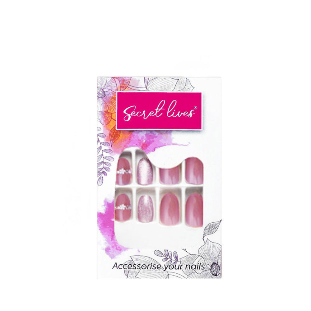 Designer Cats Eye Pink Color With 3D Pearl & Flower