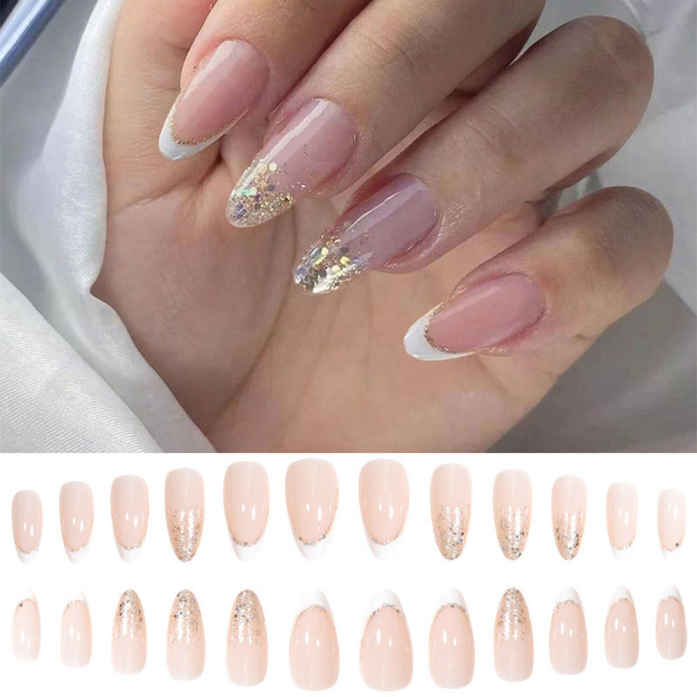Light Nude Pink Color With Golden Glitter
