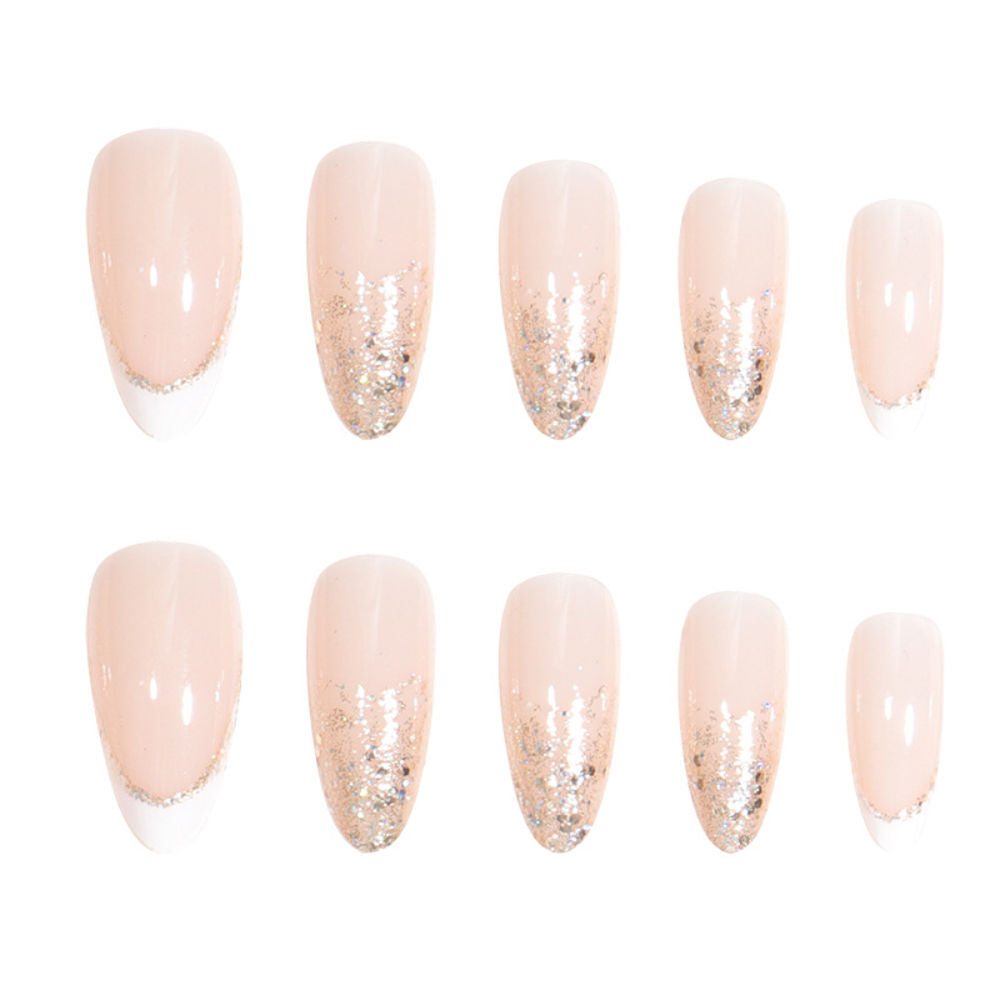 Light Nude Pink Color With Golden Glitter