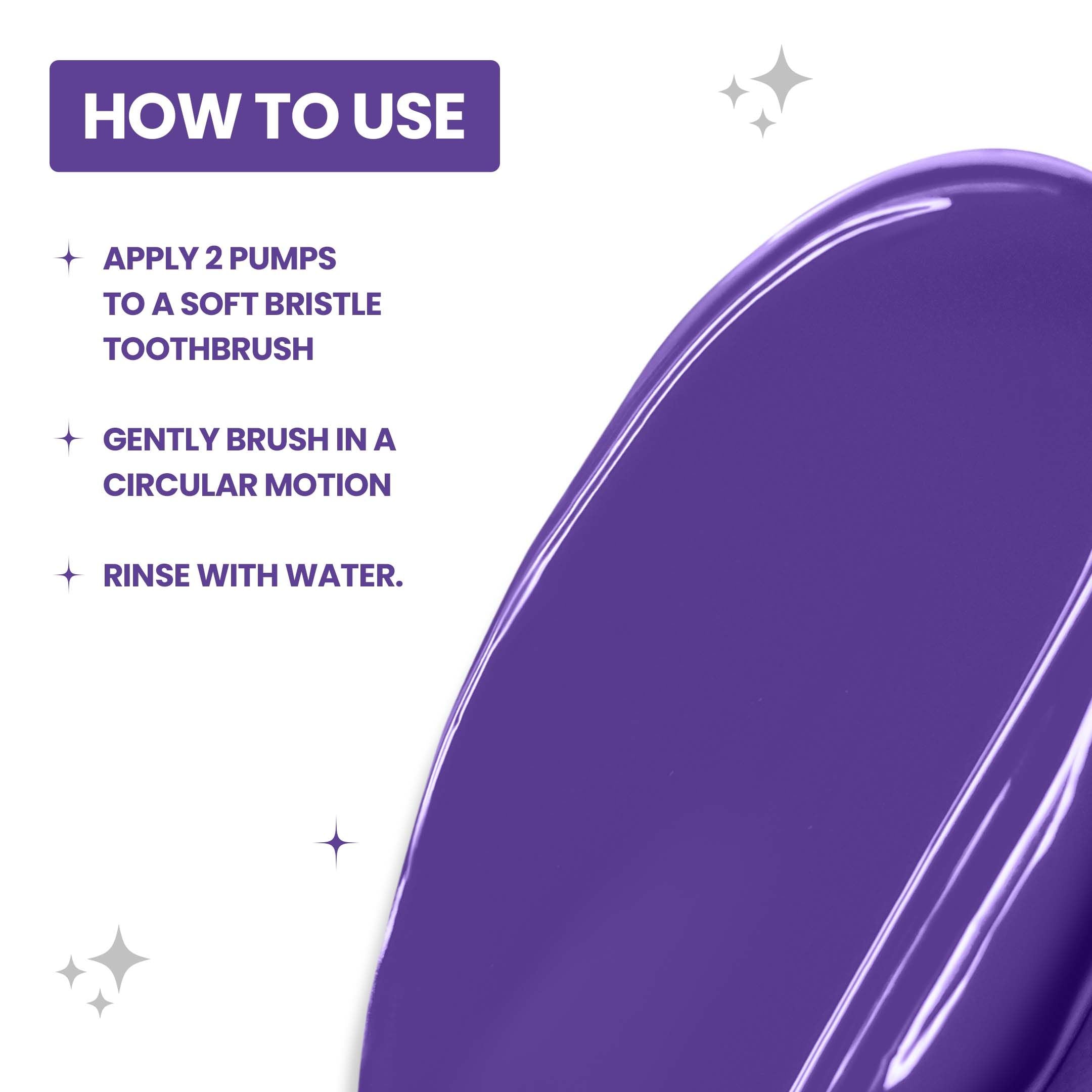 Ultra Bright Purple Teeth Whitening Toothpaste Serum, Colour Correction