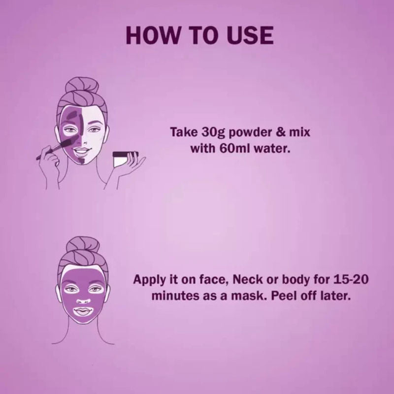 Bilberries Facial Mould Mask For Brightened & Hydrated Skin, De-tan for youthful looks