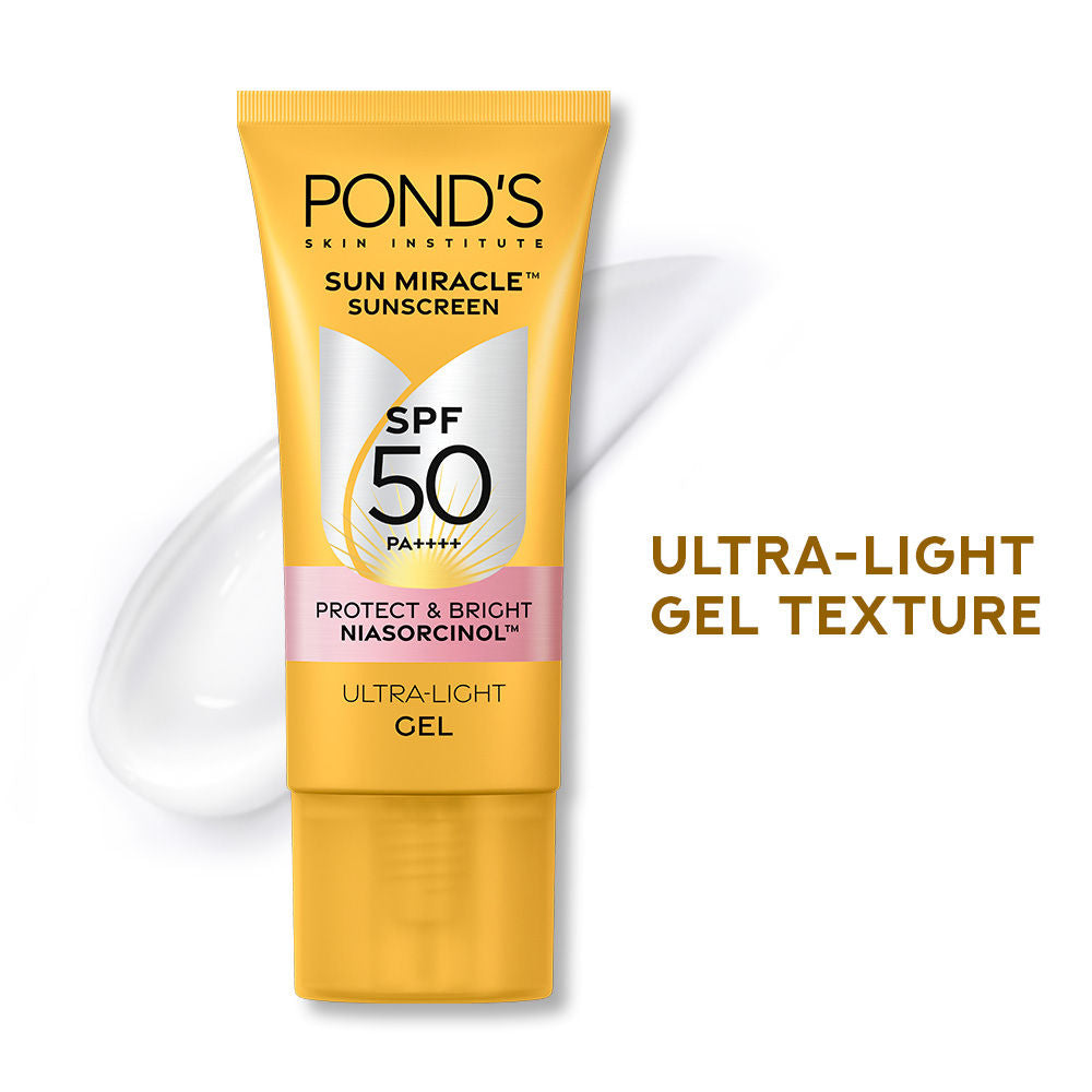 POND’S Sun Miracle SPF 50 PA+++ Crème Gel Sunscreen - Protect & Bright, With Niacinamide