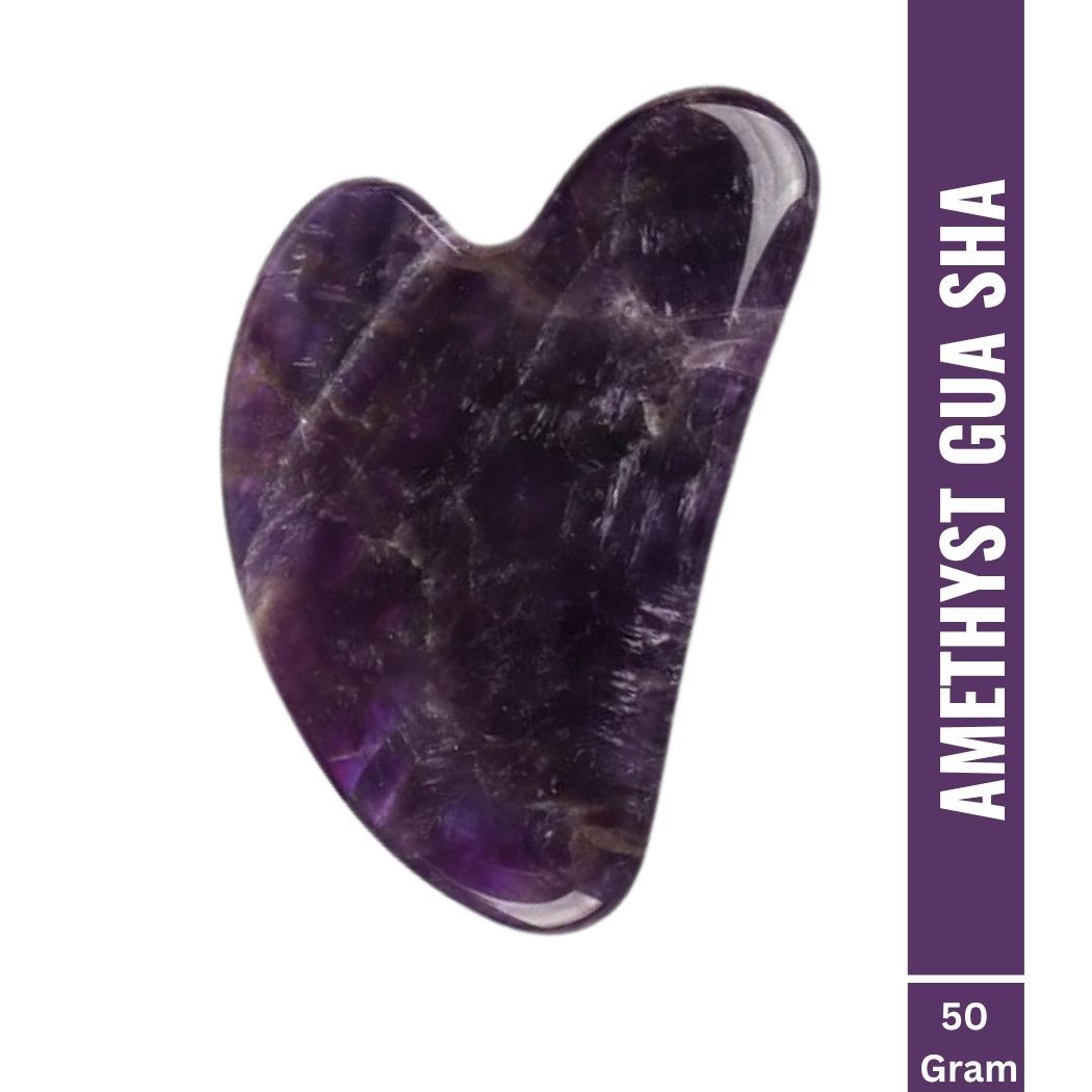 Amethyst Gua Sha Stone Face Massager For Face, Neck Glow & Skin Brightening