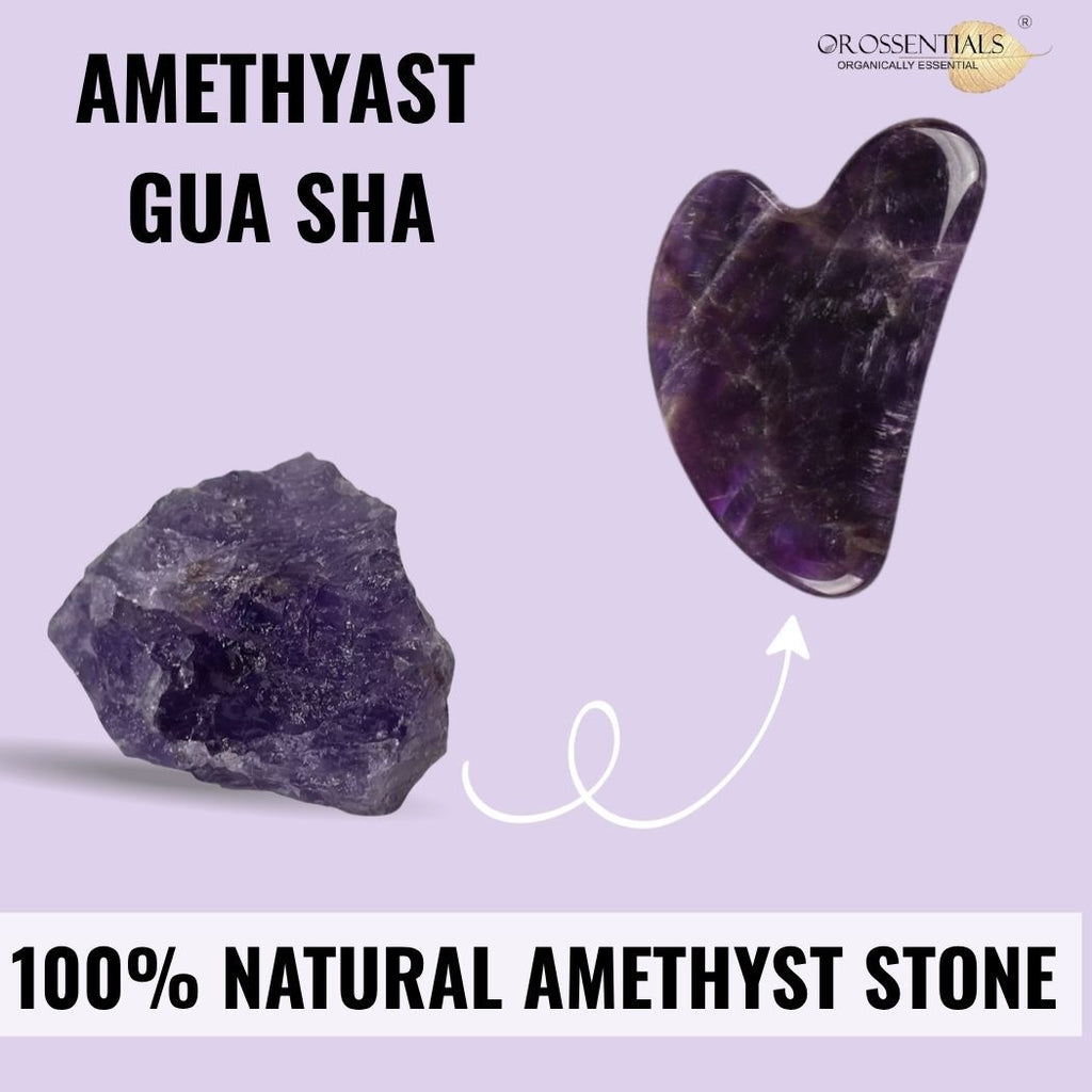 Amethyst Gua Sha Stone Face Massager For Face, Neck Glow & Skin Brightening