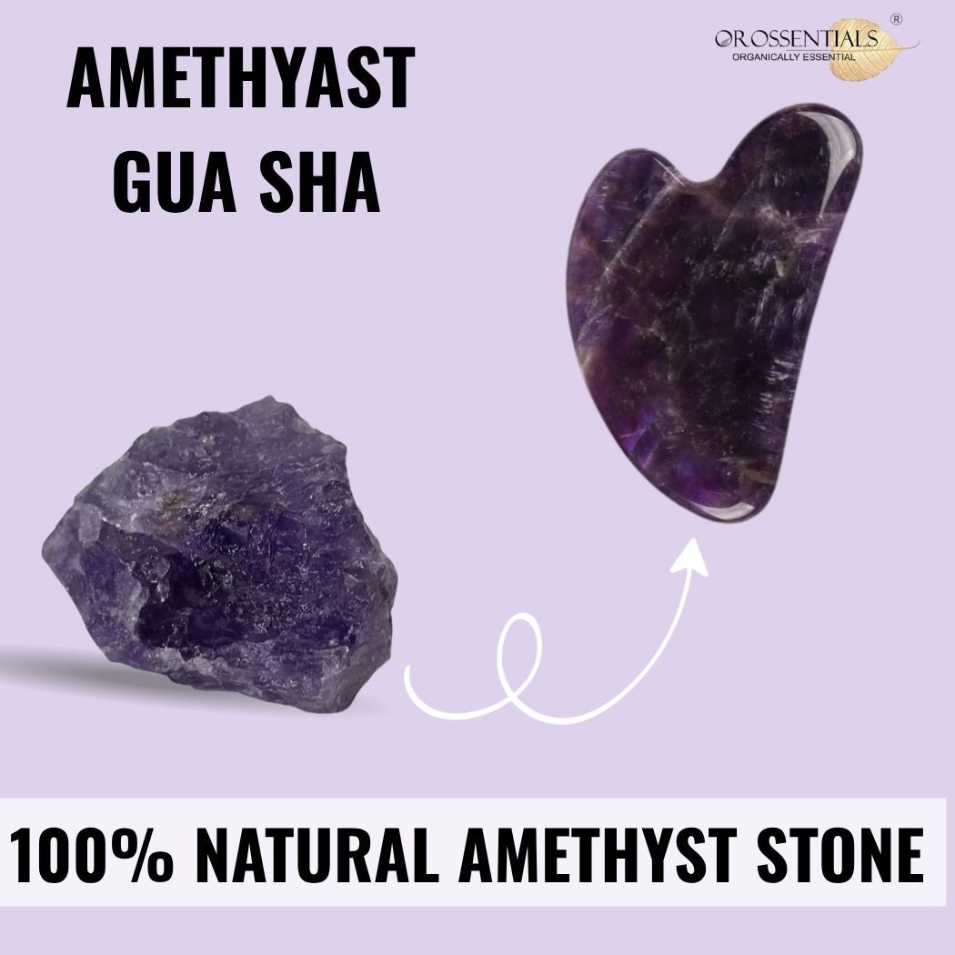 Amethyst Gua Sha Stone Face Massager For Face, Neck Glow & Skin Brightening