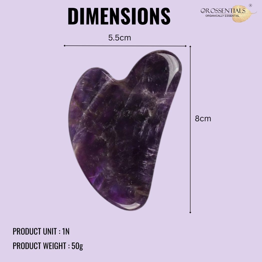 Amethyst Gua Sha Stone Face Massager For Face, Neck Glow & Skin Brightening