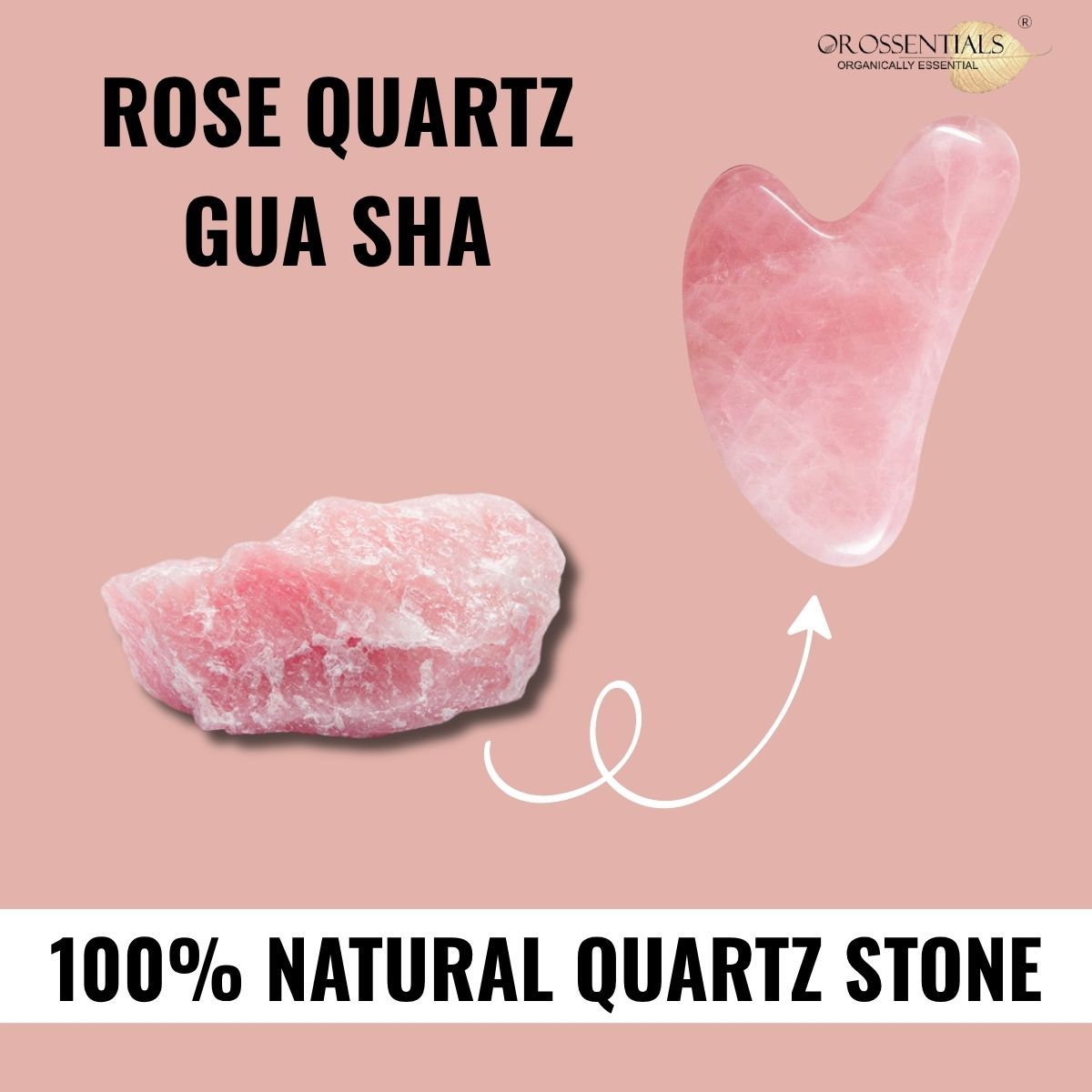 Rose Quartz Gua Sha Stone Face Massager For Face, Neck Glow & Skin Brightening