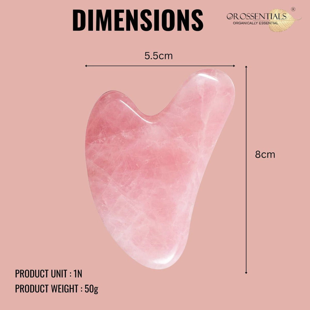 Rose Quartz Gua Sha Stone Face Massager For Face, Neck Glow & Skin Brightening