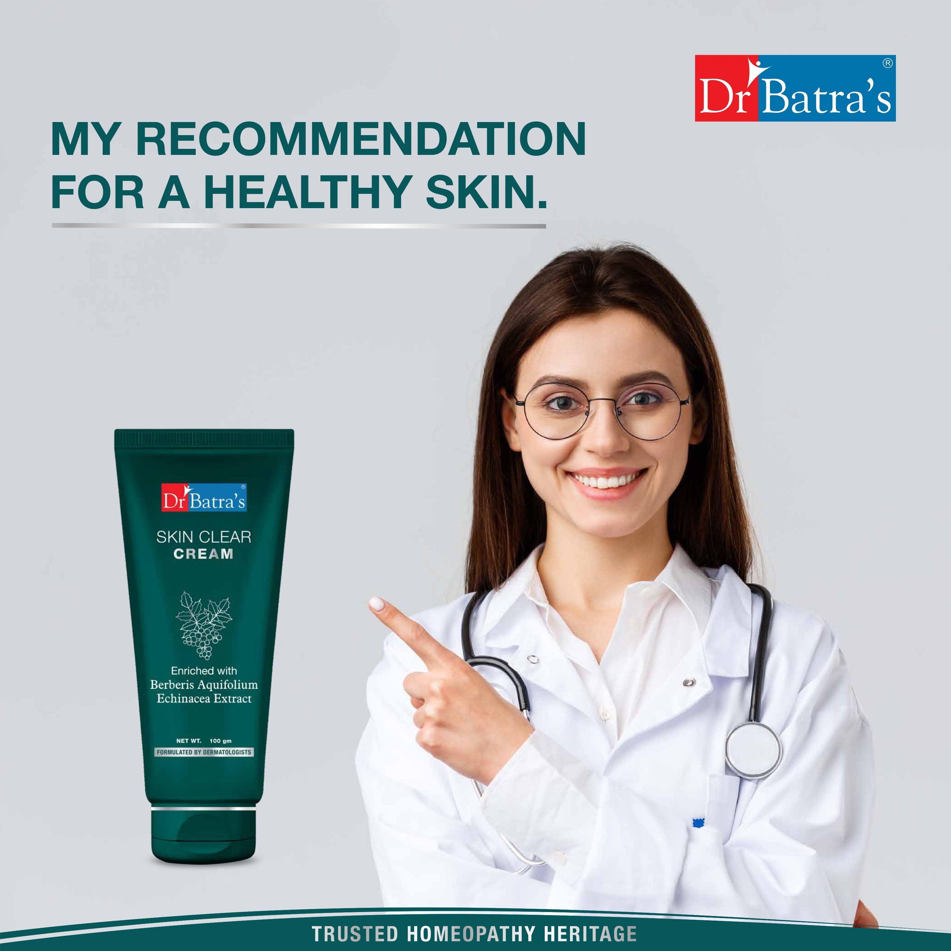 Dr Batras Skin Clear Cream- Enriched With Aquifolium Extract Olive Oil & Echinacea Purpurea