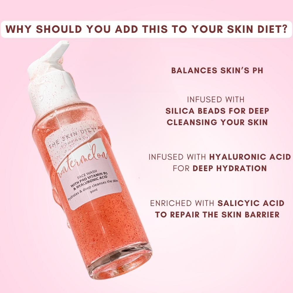 Watermelon Hyaluronic + Salicylic Acid Face Wash for Dull, Dry & Oily Skin