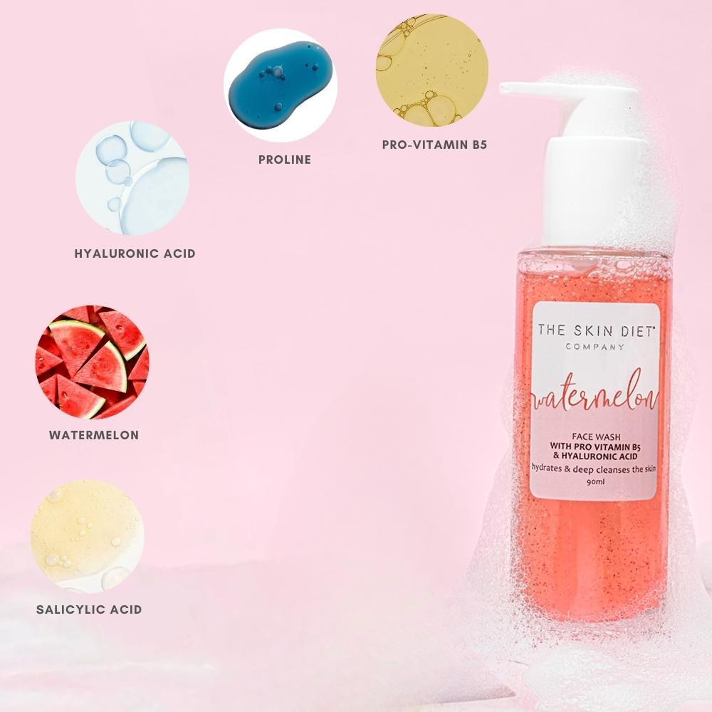 Watermelon Hyaluronic + Salicylic Acid Face Wash for Dull, Dry & Oily Skin