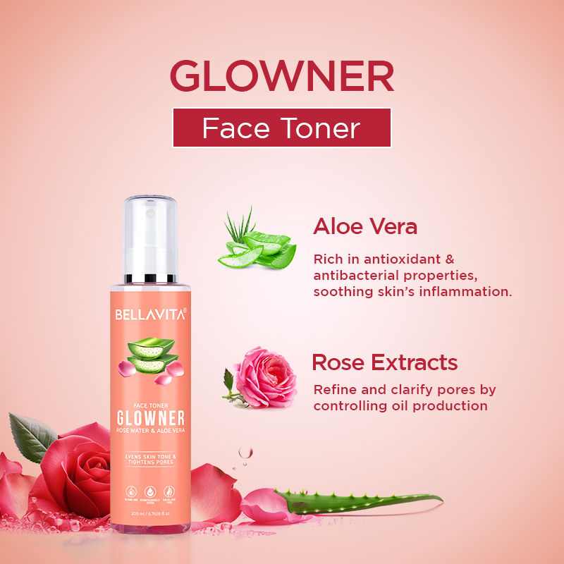 Bella Vita Facetoner Glowner Rose Water & Aloe Vera