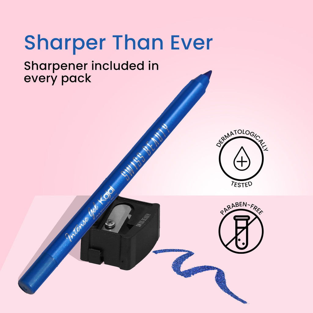 Intense Gel Kajal 12-Hour Stay Smudge-Proof with Sharpener